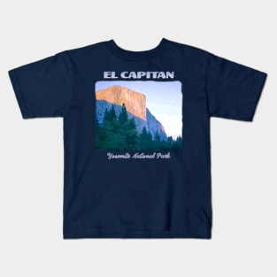 El Capitan, Yosemite Valley, Yosemite National Park, California Sunset design Kids T-Shirt